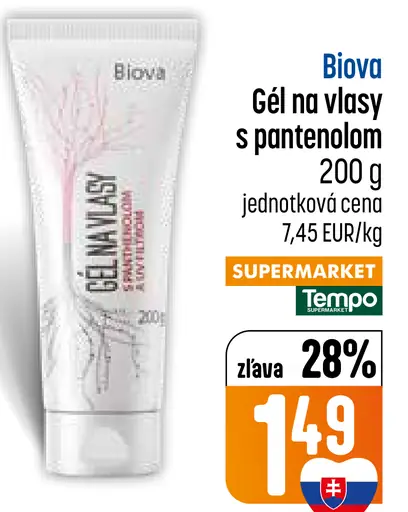 Biova Gél na vlasy s pantenolom