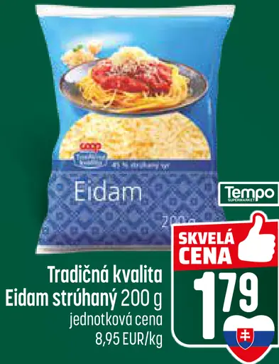 Tradičná kvalita Eidam strúhaný