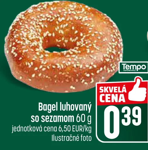 Bagel luhovaný so sezamom