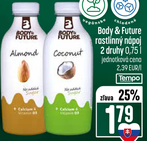 Body&Future rastlinný nápoj 2 druhy