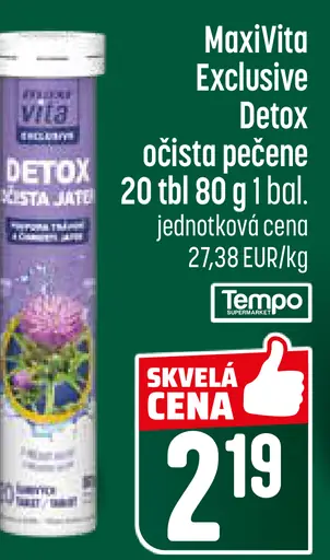 MaxiVita Exclusive Detox očista pečene tablety