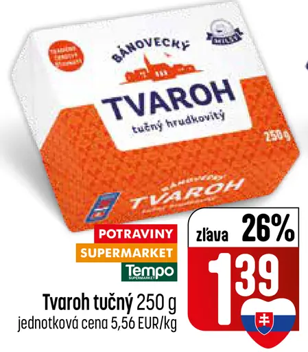 Milsy Bánovecký tvaroh odtučnený hrudkovitý