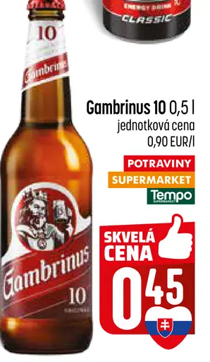 Gambrinus pivo fľaša