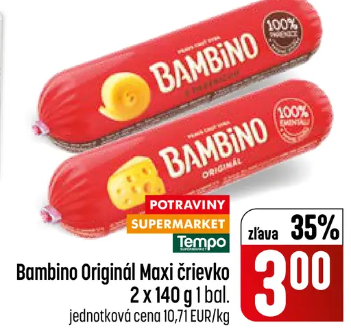 Bambino Original Maxi črievko tavený syr