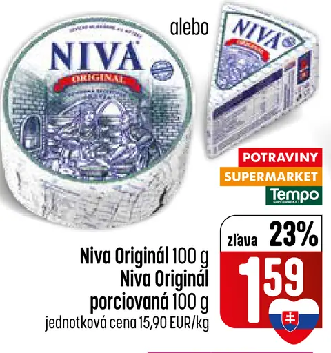 Niva Originál porciovaný syr