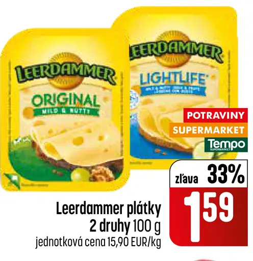 Leerdammer plátky syr 2 druhy
