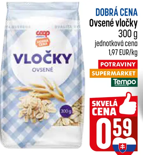 COOP Dobrá cena ovsené vločky