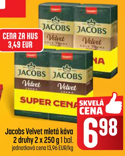 Jacobs Velvet mletá káva