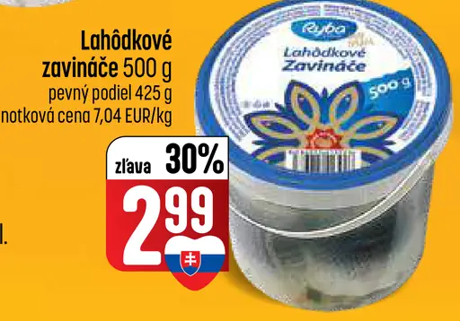 Lahôdkové zavináče pevný podiel 425 g