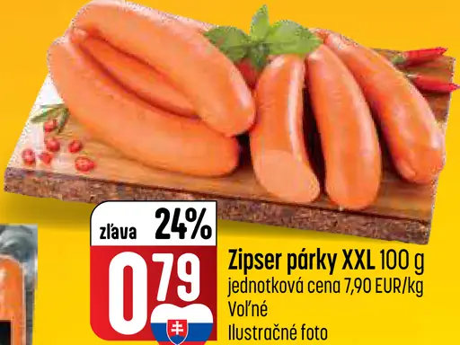 Zipsér párky XXL