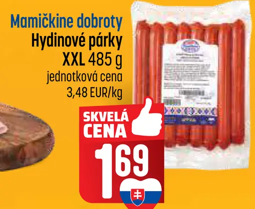 Mamičkine dobroty Hydinové párky XXL