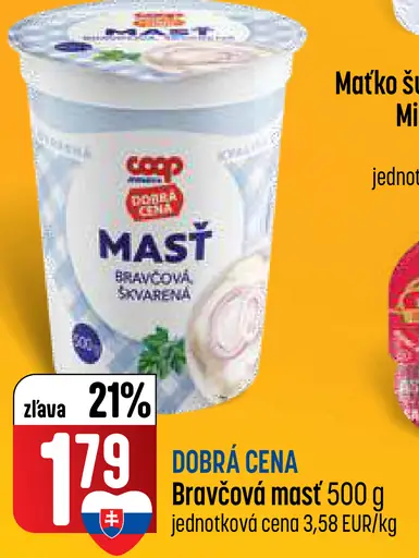 Coop Jednota Bravčová masť DOBRÁ CENA