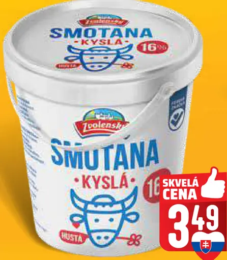 Zvolenská Smotana kyslá 16% hustá