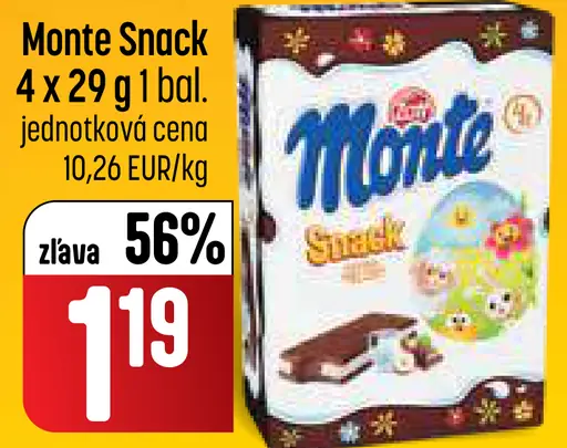 Monte Snack mliečny dezert