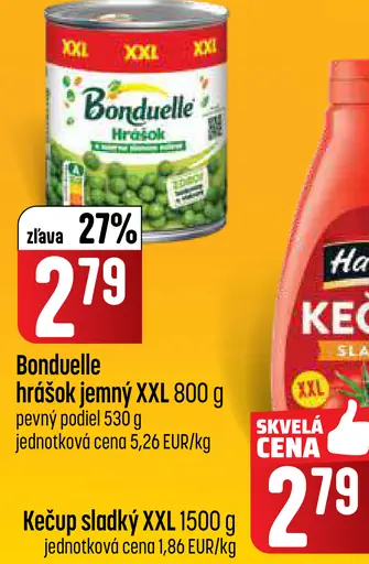 Bonduelle hrášok jemný XXL