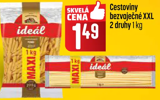 Cestoviny bezvaječné XXL 2 druhy