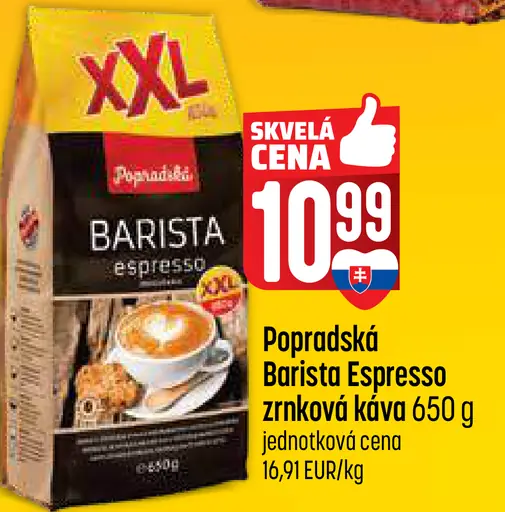 Popradská Barista espresso zrnková káva