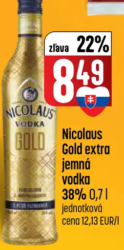 Nicolaus Gold extra jemná Vodka 38%