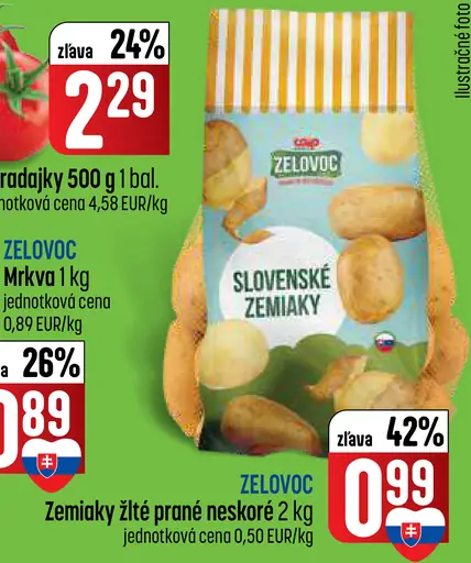 Zelovoc zemiaky žlté neskoré prané