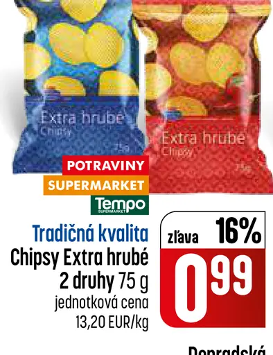 Chipsy Extra hrubé
