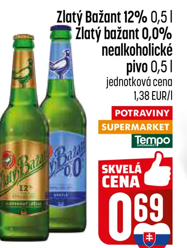 Zlatý Bažant 12% pivo