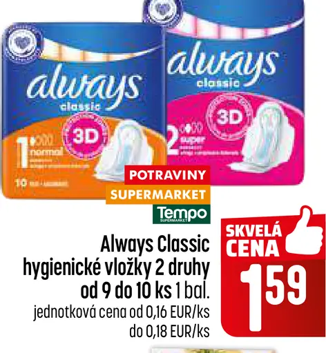 Always Classic hygienické vložky