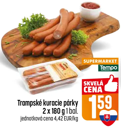 Trampské kuracie párky