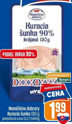 Kuracia šunka 90% krájaná