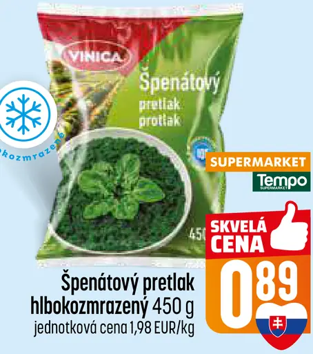Špenátový pretlak hlboko mrazený