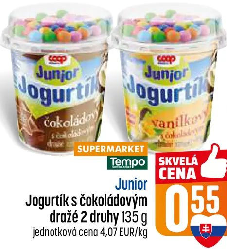 Coop Junior Jogurtík s čokoládovým dražé
