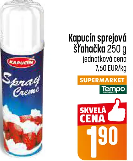 Kapucín sprejová šľahačka