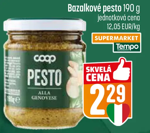 Coop bazalkové pesto alla genovese