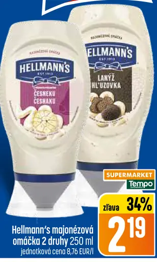 Hellmann’s majonézová omáčka cesnaková, lanýž a hubová