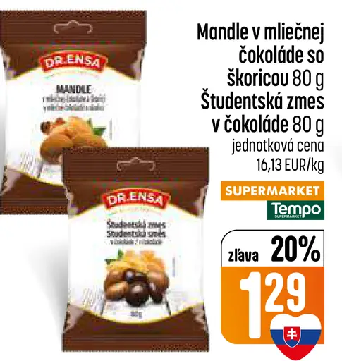 Dr. Ensa mandle v mliečnej čokoláde so škoricou