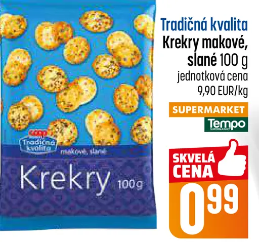 Tradičná kvalita Krekry makové, slané