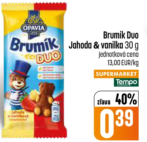 Opavia Brumík Duo vanilka a jahoda