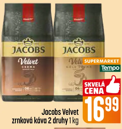 Jacobs Velvet zrnková káva