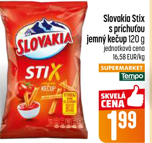 Slovakia Stix jemné krekry s príchuťou kečupu