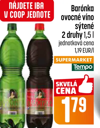 Barónka ovocné víno sýtené rôzne druhy