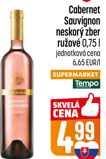 Cabernet Sauvignon neskorý zber ružové víno