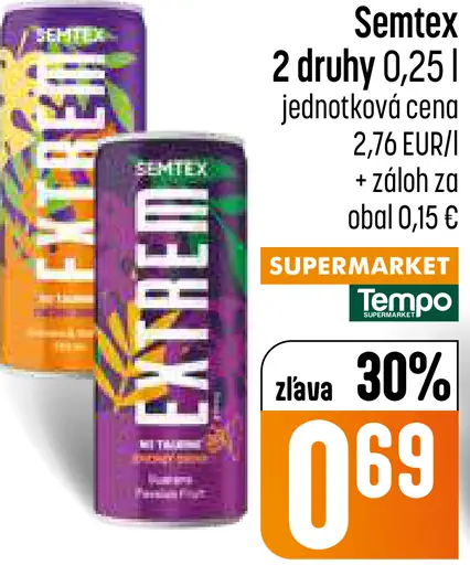 Semtex energetický nápoj rôzne druhy