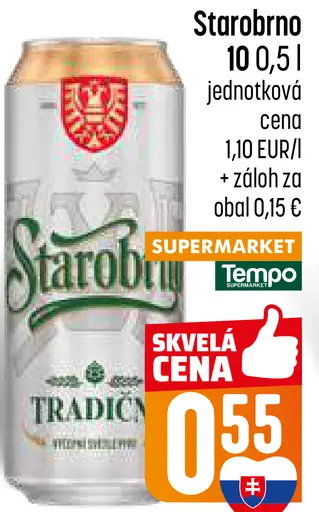 Starobrno svetlé pivo