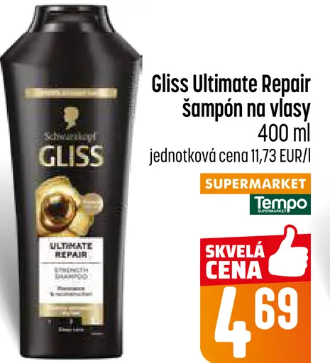 Gliss Ultimate Repair šampón pre silne poškodené, suché vlasy