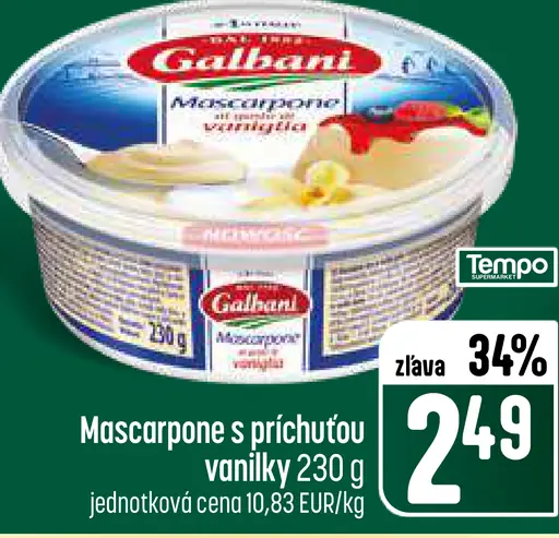 Galbani Mascarpone vanilková príchuť