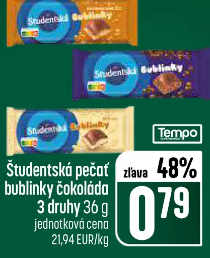 Študentská pečať bublinky čokoláda