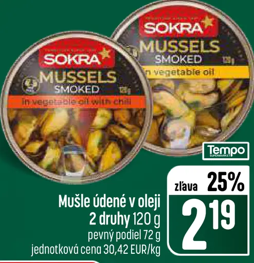 Sokra Mušle údené v oleji