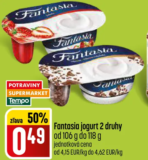 Fantasia jogurt rôzne druhy