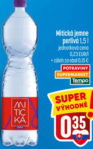 Mitická Prírodná minerálna voda perlivá