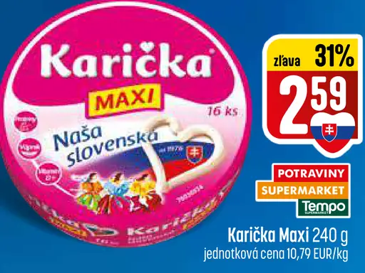 Karička črievko Maxi tavený syr