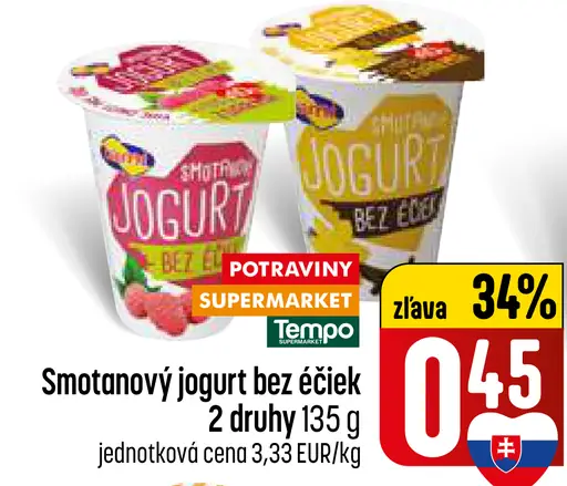 Smetanový jogurt bez éčiek 2 druhy